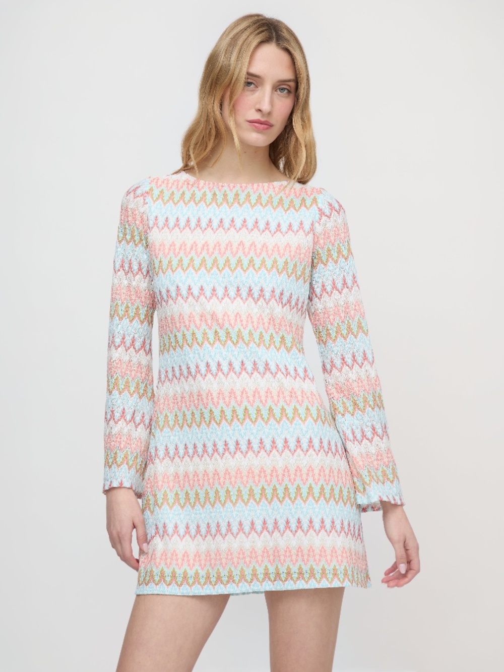 Hill House Home The Nathalie Dress - White Multi Smooth Shimmer Knit Size XSWhit